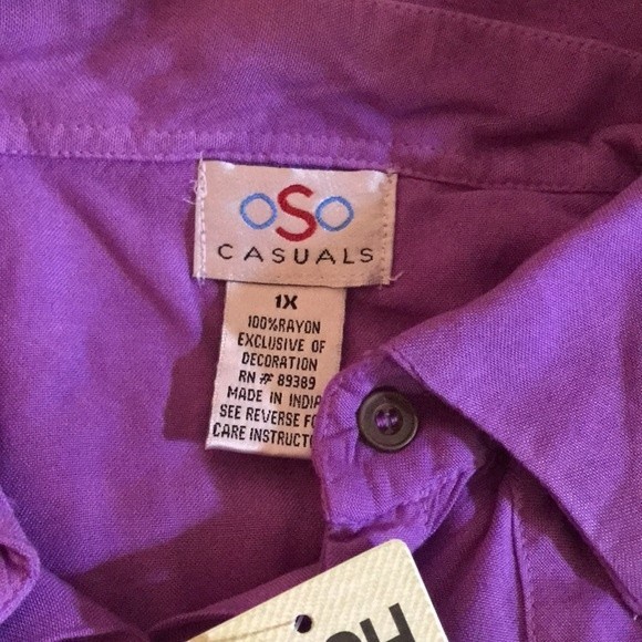 OSO Casuals Flowered Top - NWT 1X - Picture 8 of 8